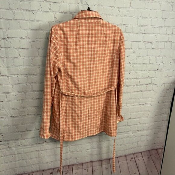 Free People Oversized Olivia Gingham blazer light academia size XS preppy - Picture 3 of 11
